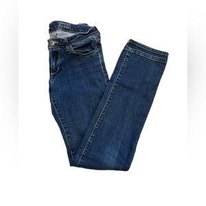 SMART SET Straight Leg Stretch Casual Mid Wash Whiskered Denim Jean 27